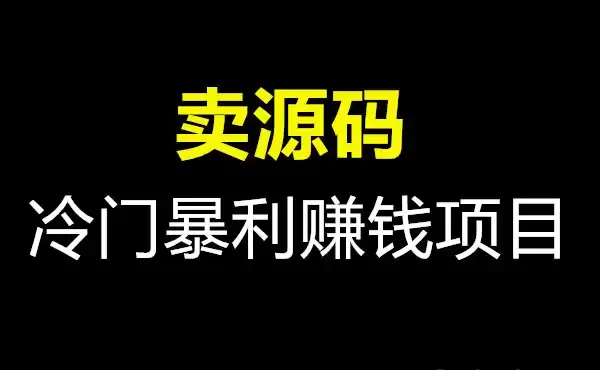 卖源码，不会过时的冷门赚钱小生意