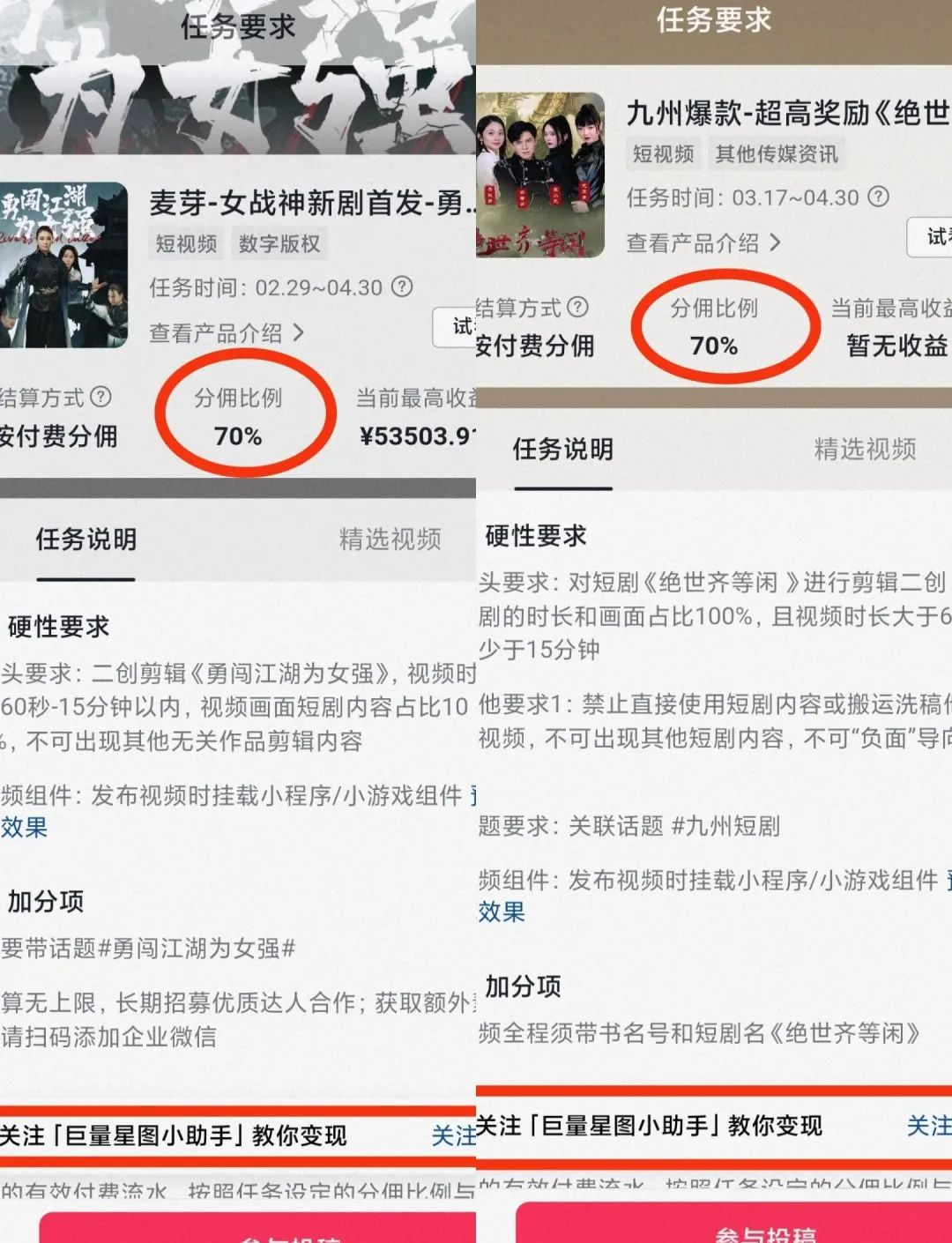 揭秘巨量星图短剧发行人计划，推广分佣可达70%！
