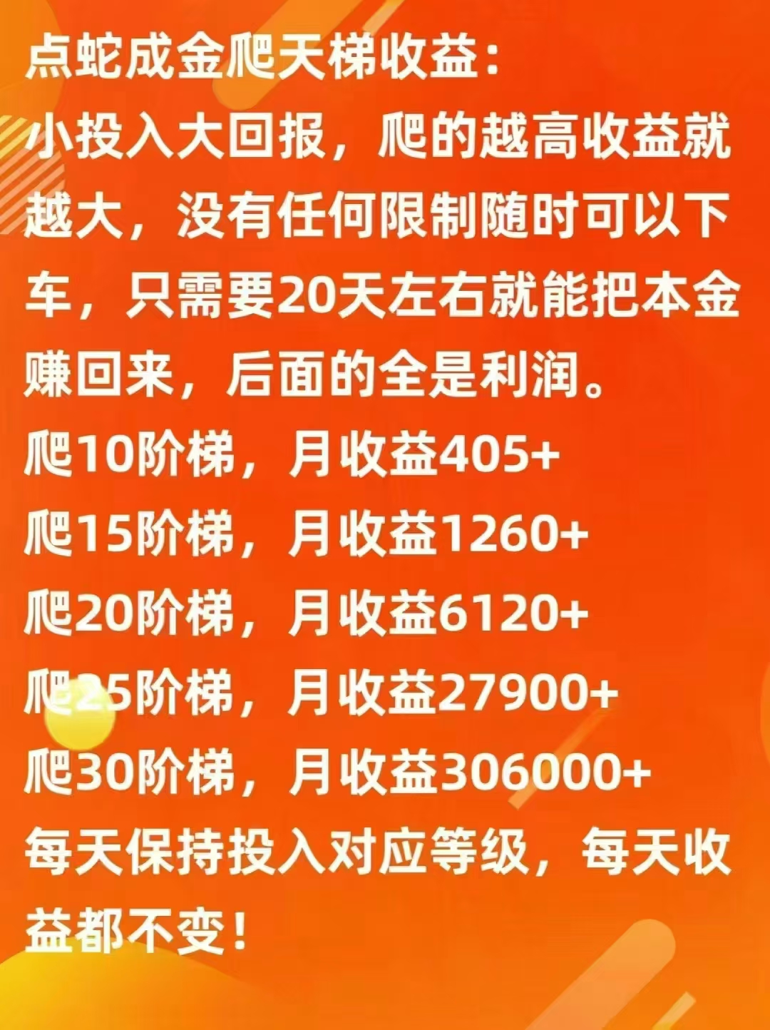 点蛇成金智能操作项目，日收益稳定可控