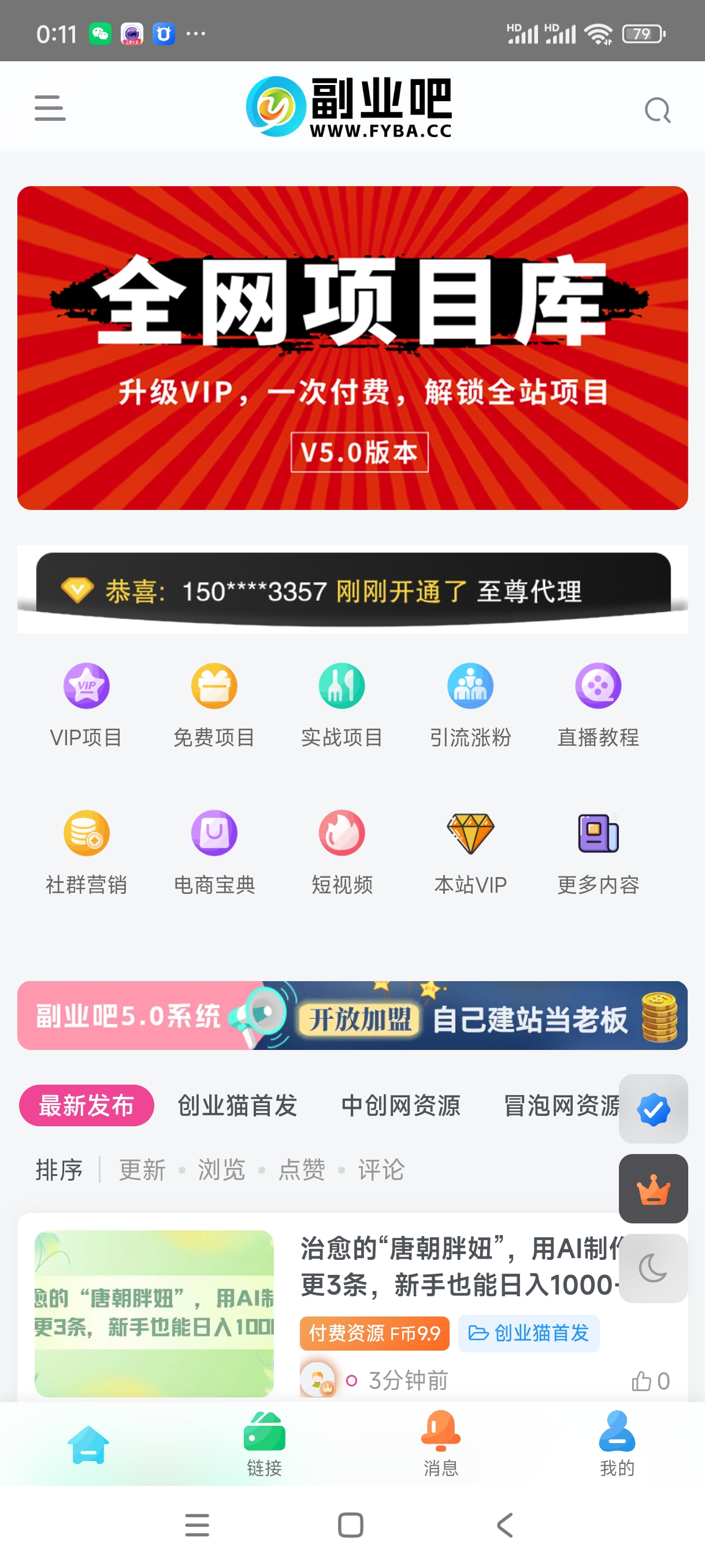 私域合伙人项目网站变现项目，只要不懒日入200+