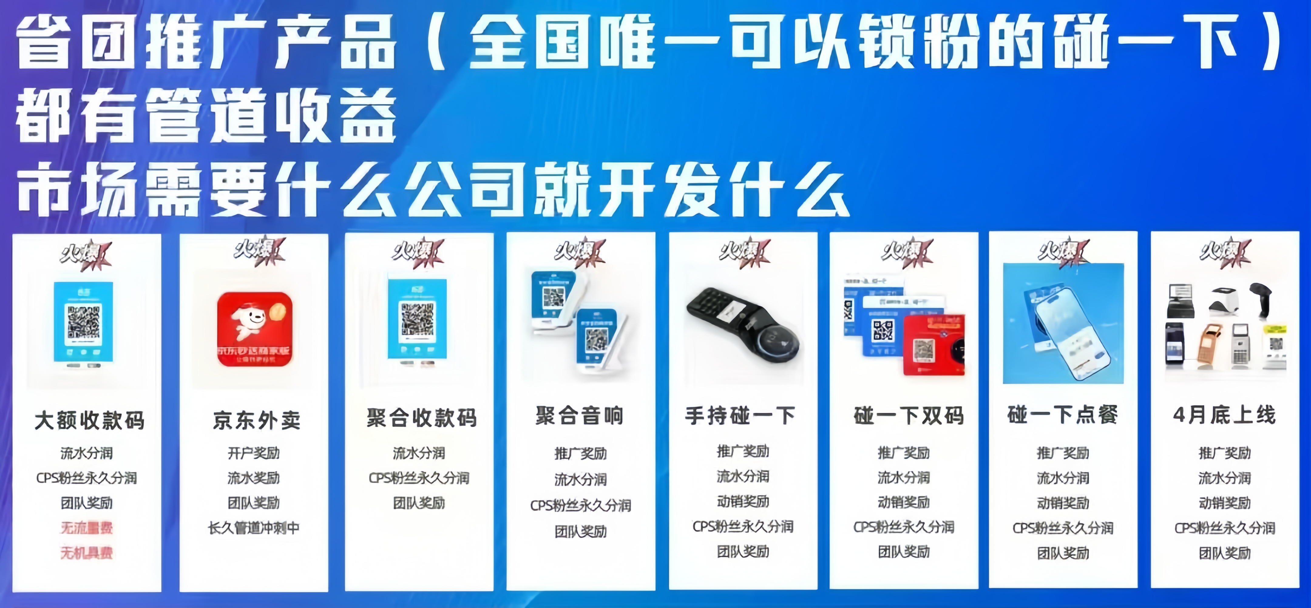 带管道收益的碰一碰收款设备，佣金160/台+流水分润+粉丝线上线消费管道收益