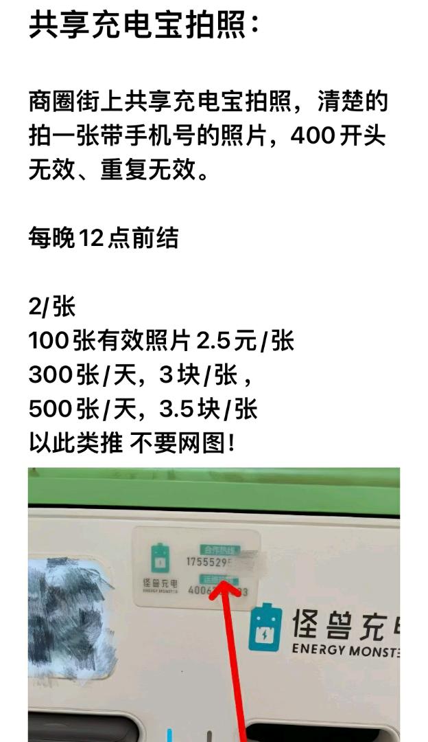 共享充电宝拍照