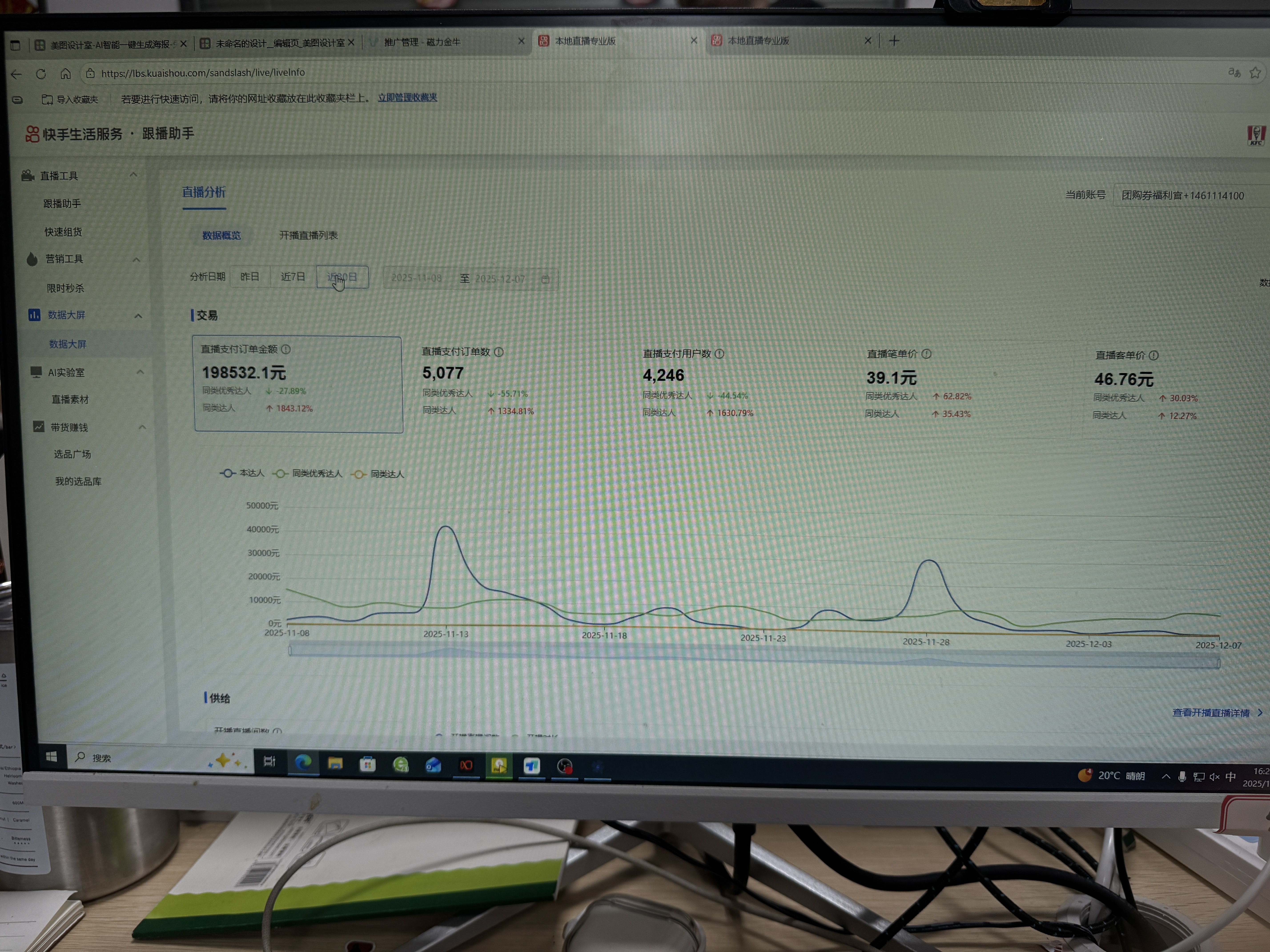 快手团购无人直播代金券收益稳定 3天提现