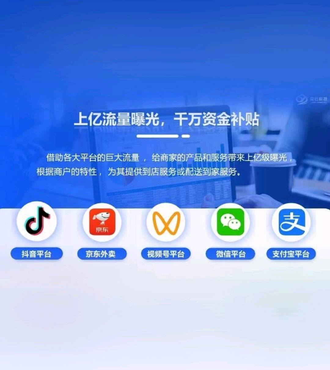 抖音买单收款+抖音外卖+云连锁+京东外卖+高德团购+AI全域服务商 全国招募