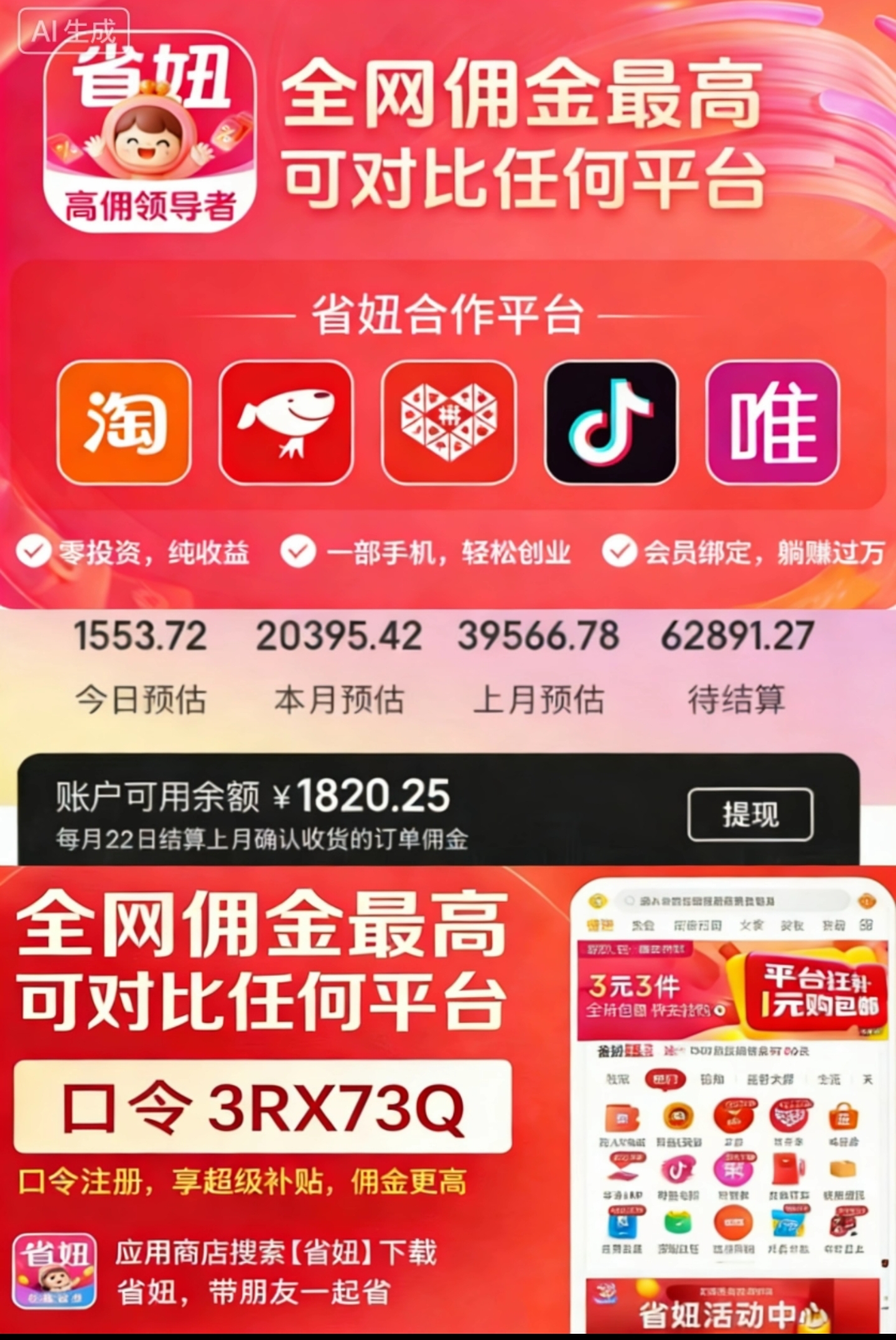 省妞全场景返利APP，轻创业项目全国寻合伙人