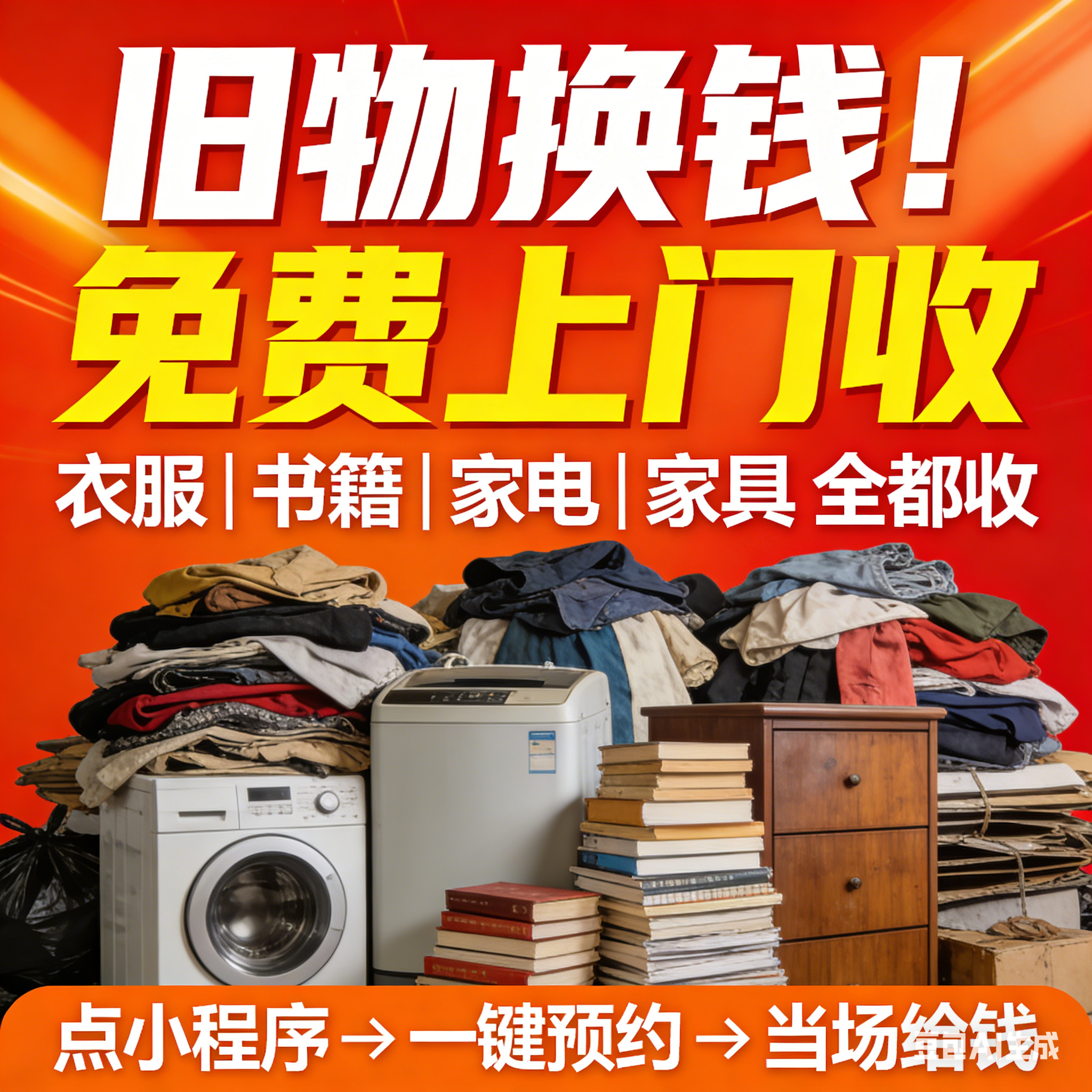 【线上项目】线上旧衣物书本回收免费招代理，顺丰上门，推广得佣金