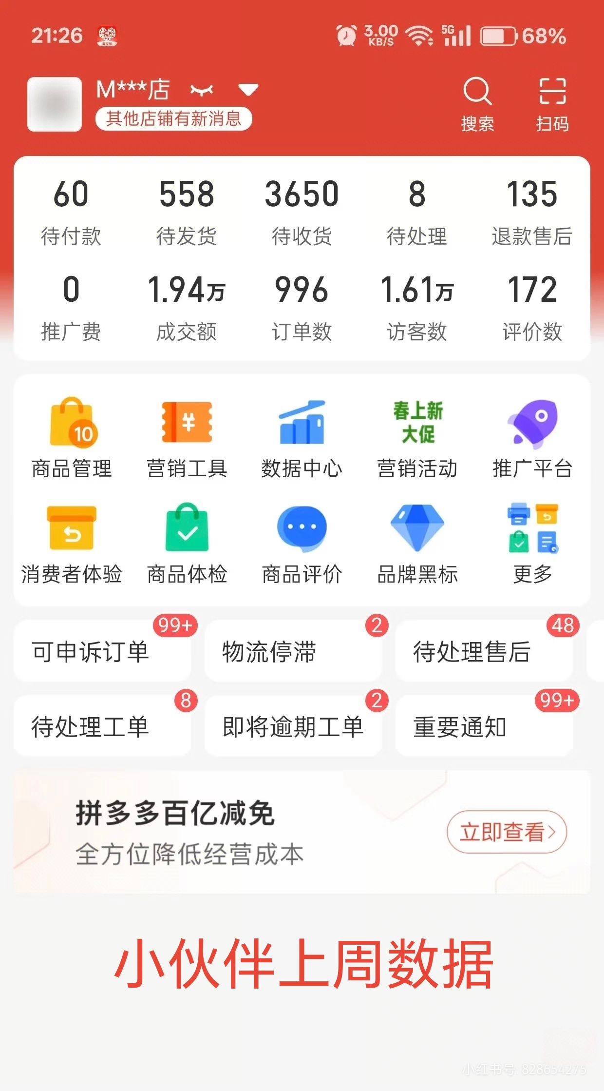 拼多多你出店铺，我们帮你运营，日出1000单，零学费，二八分