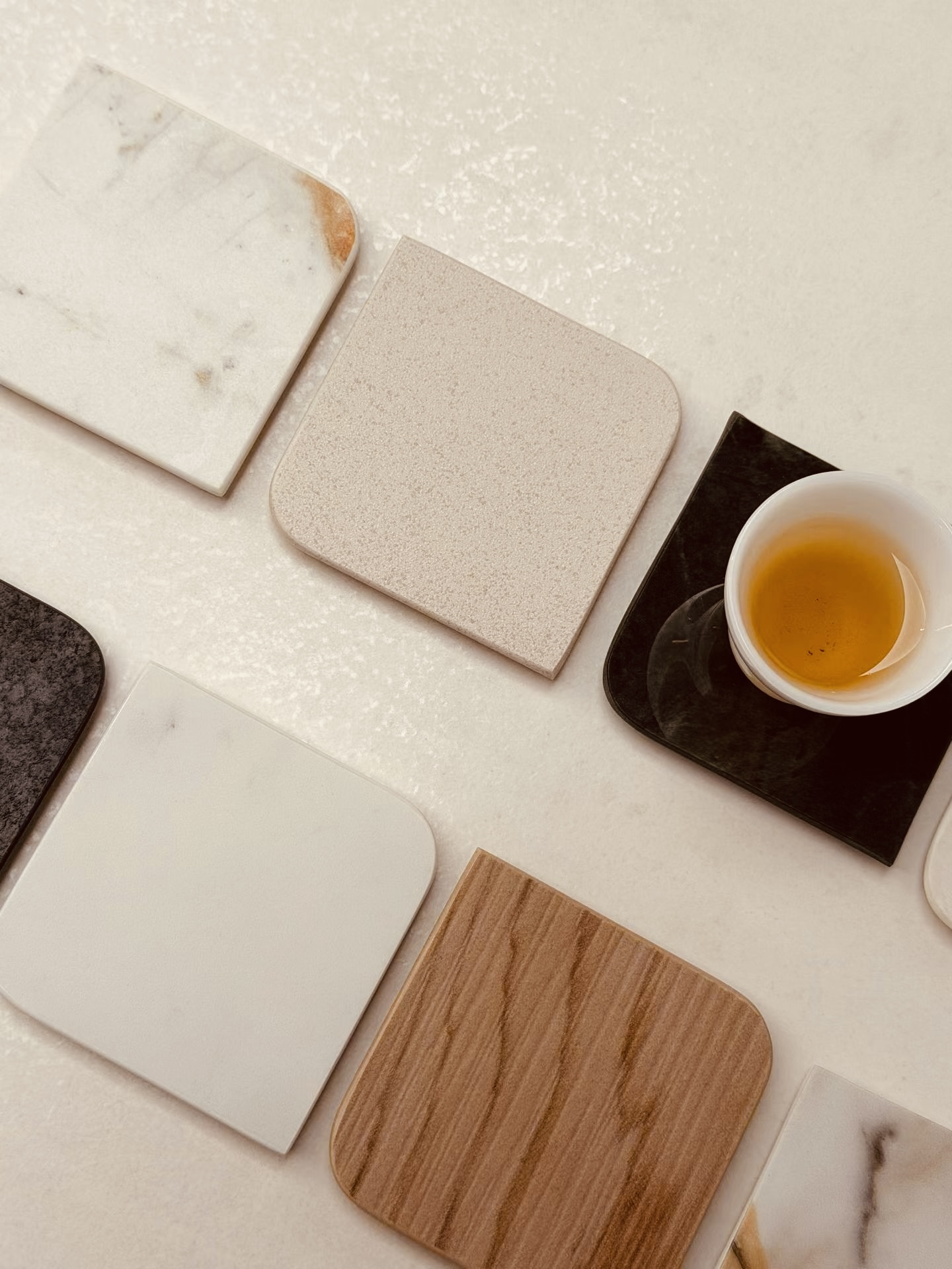 手工岩板茶杯垫