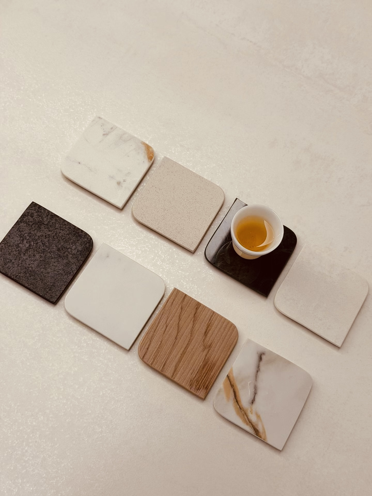 手工岩板茶杯垫