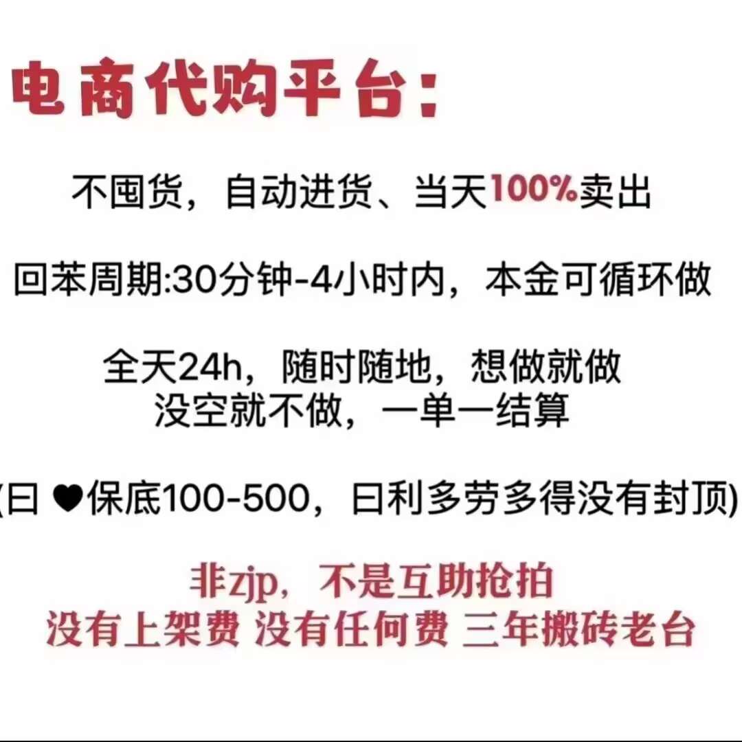 电商搬砖，6年平台，每天轻松100+