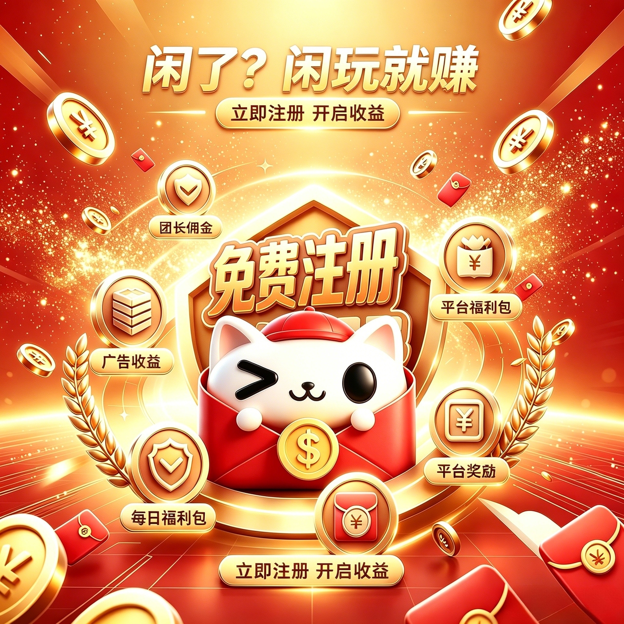 闲玩团长招募，新平台红利期，全国可做！