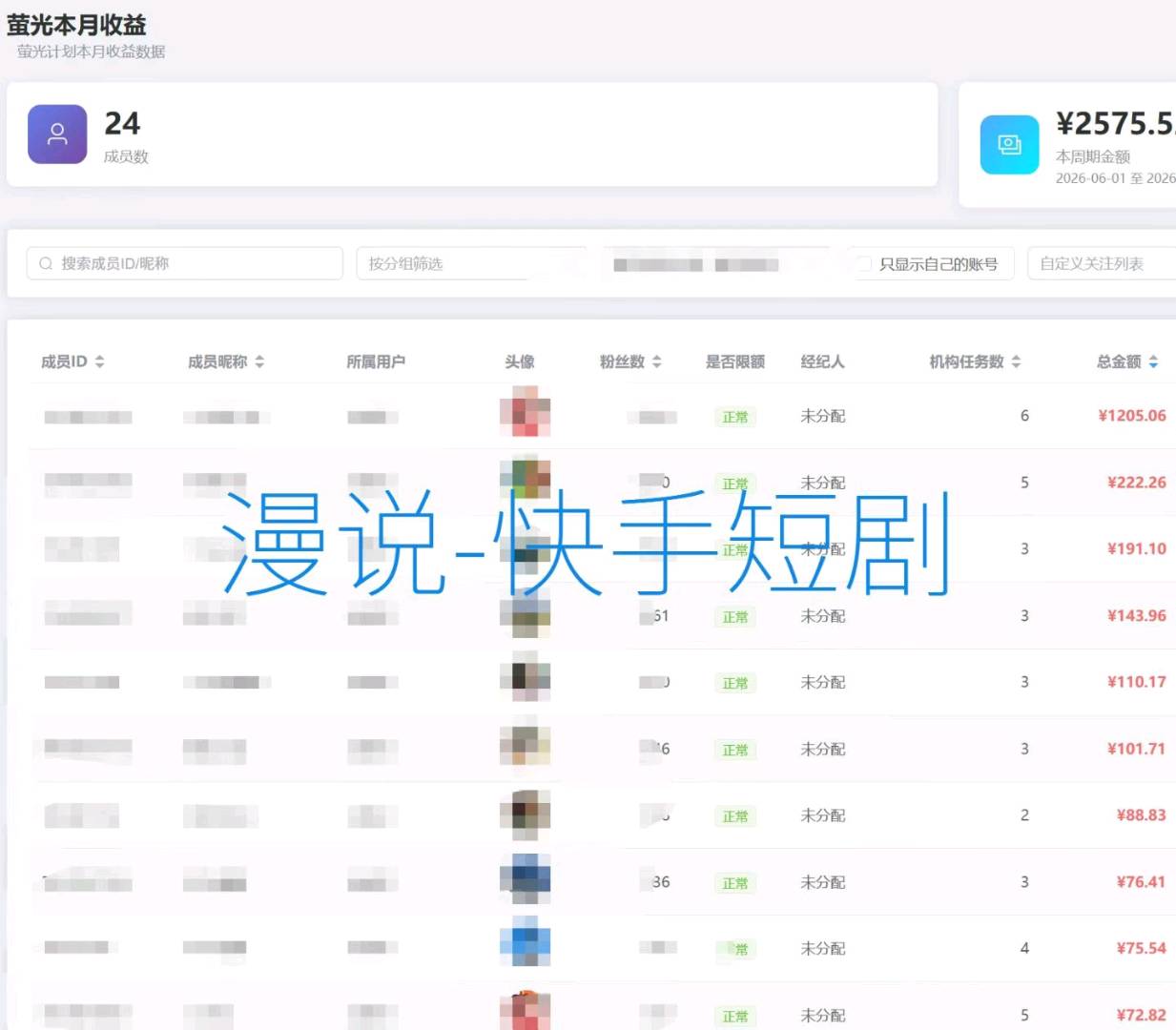 
快手短剧推广合作，免费合作，