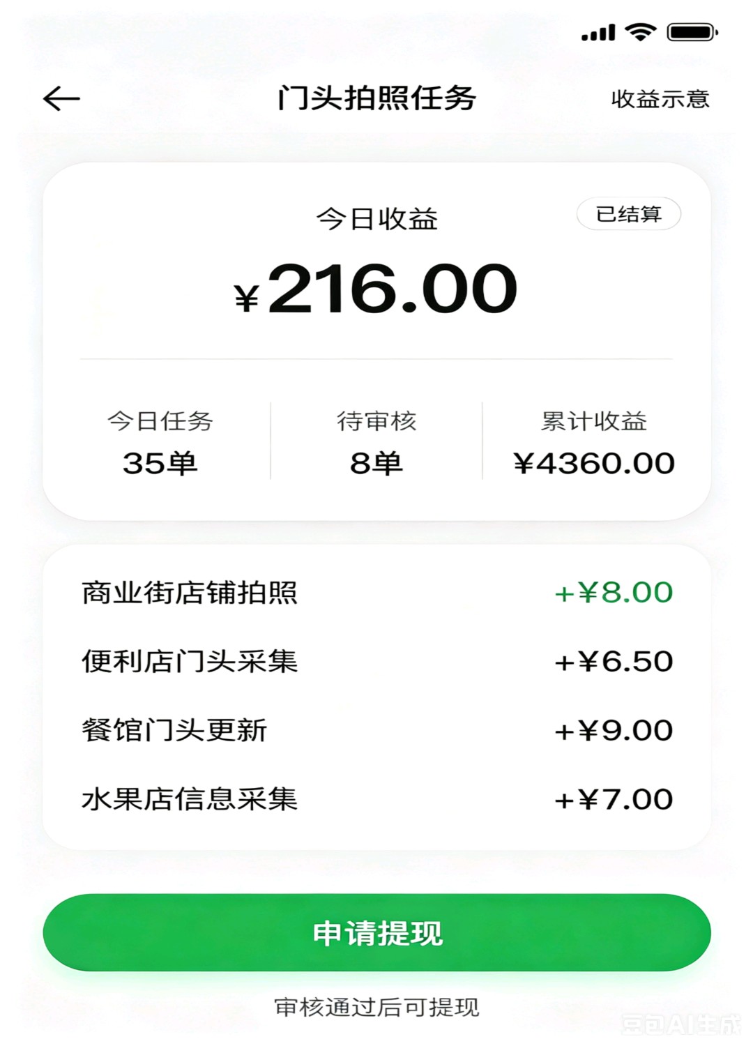 门头拍照，一单4-20 元，全国可作业，兼全职都可以，上下班路上都可以做
