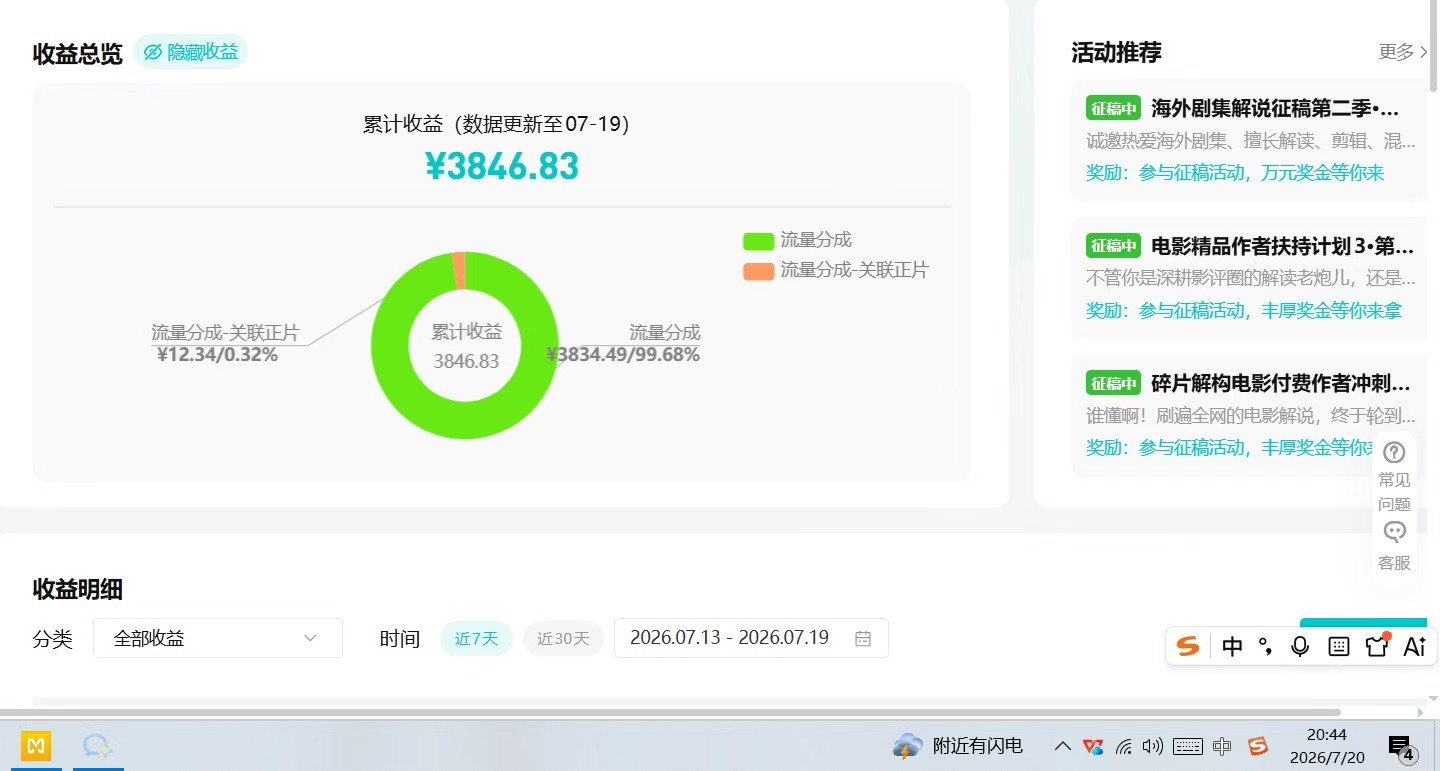 腾讯视频分成计划，低成本!分成模式。