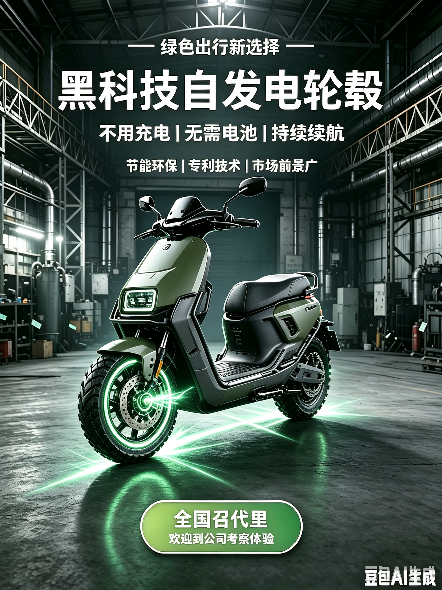自发电轮毂，不用充电，无需电池，持久续航，诚招经销商合伙人代理