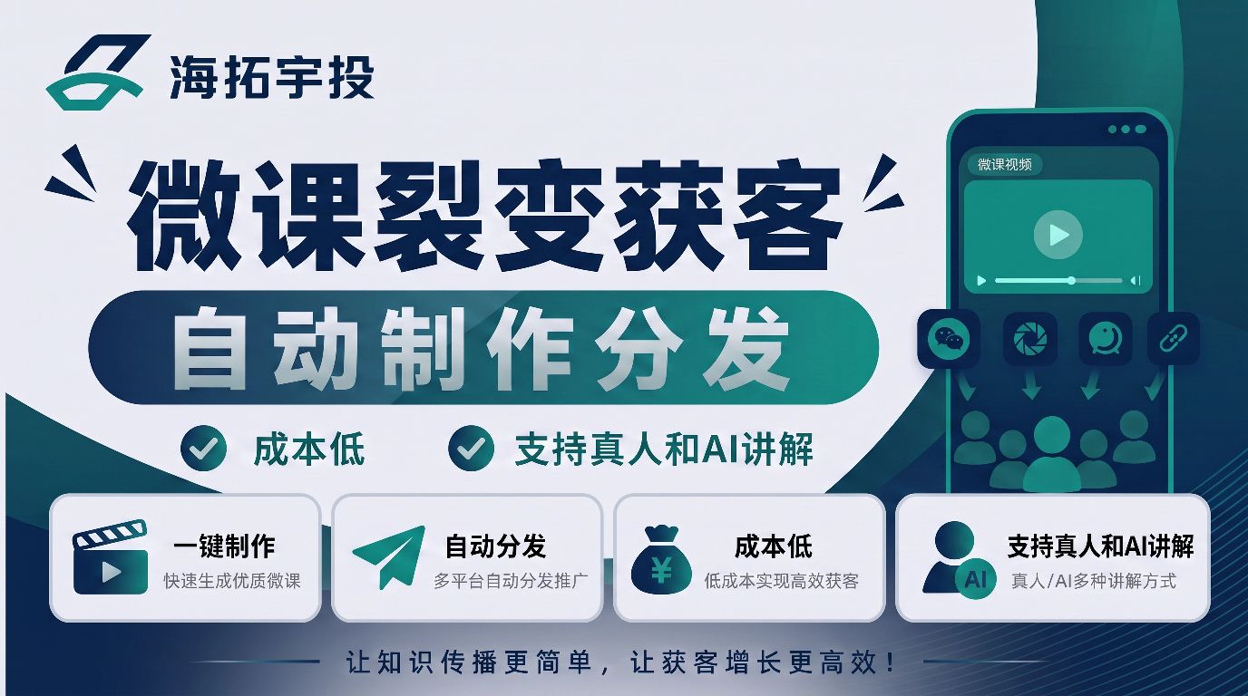 AI微课制作系统代理招募｜零经验可上手｜企业培训知识变现