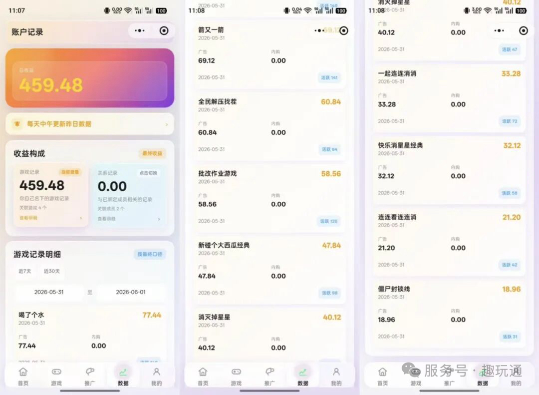趣玩通｜腾讯小游戏CPS+CPM轻创业项目，休闲副业新风口
