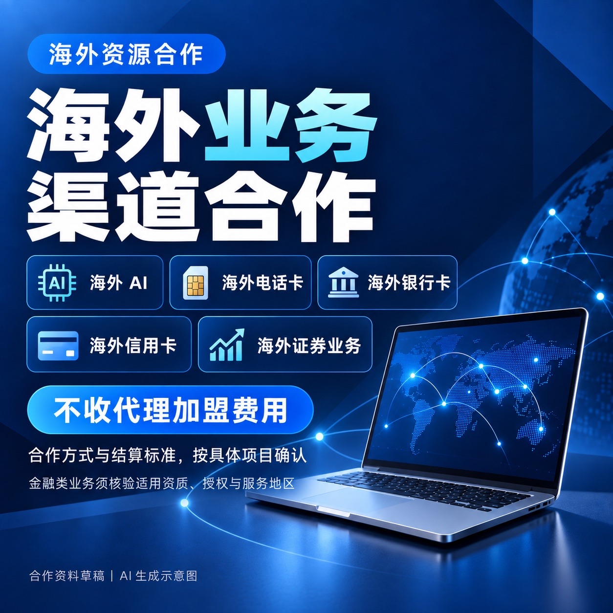 海外资源合作｜AI、电话卡、银行卡、信用卡、证券