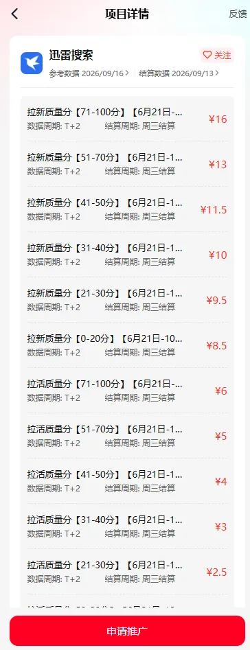 App拉新推广一手项目，项目方直签（2026年长期有效）