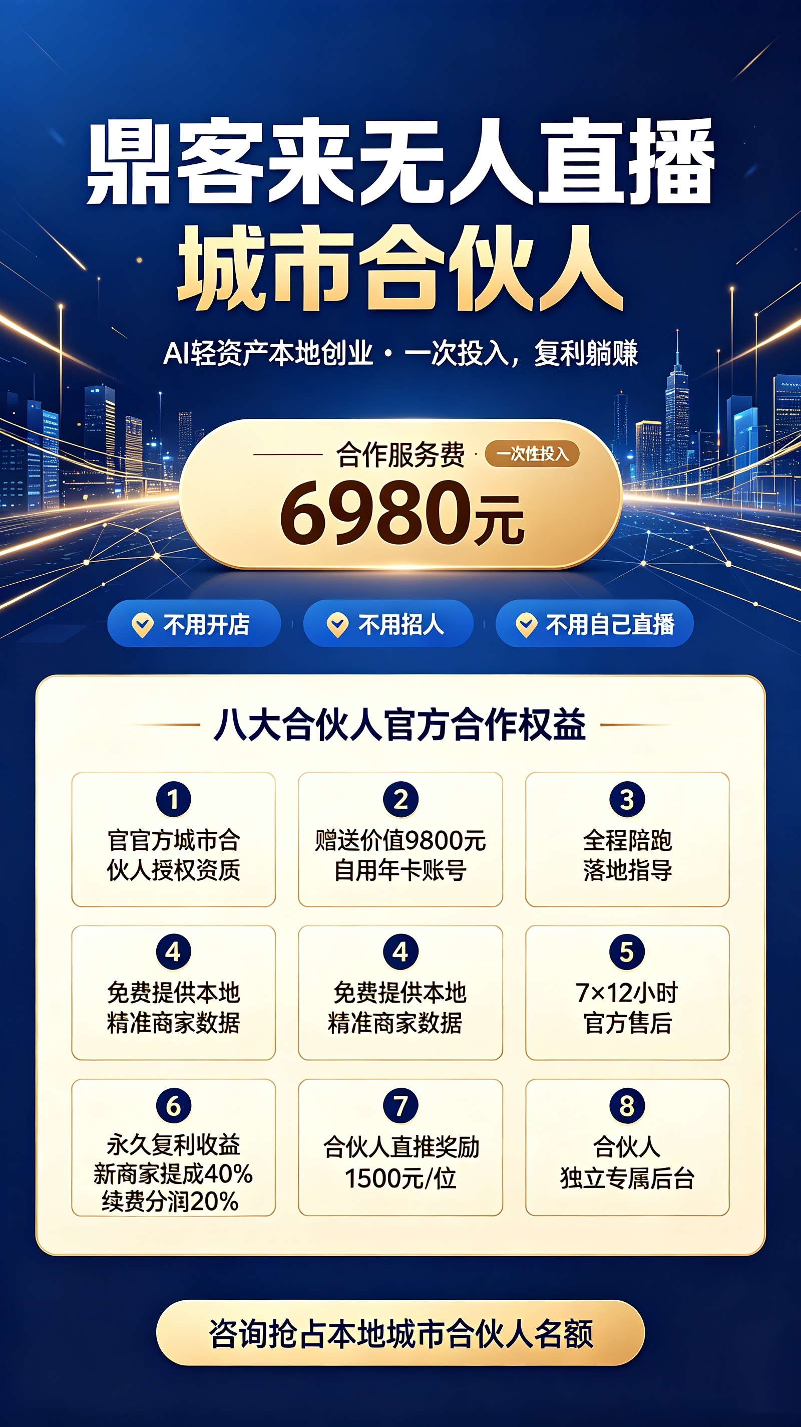 不用实时守播！
AI无人直播技术➕盈利模型，寻本地合伙人