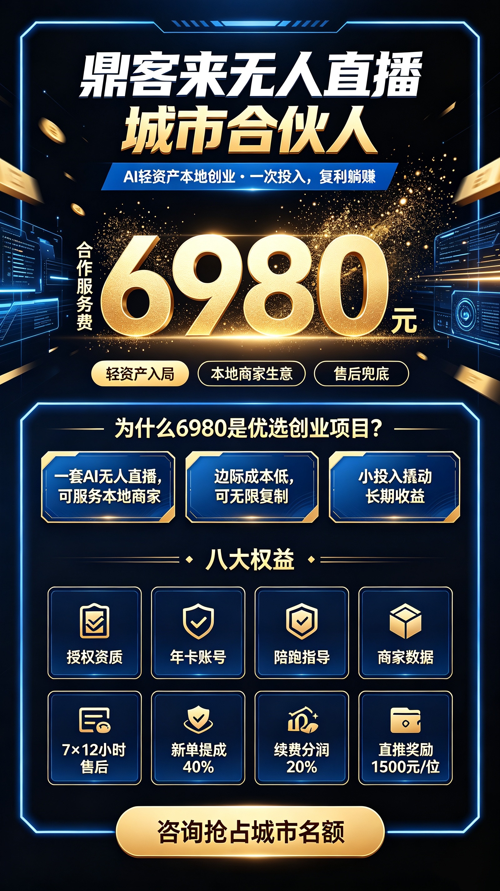 不用实时守播！
AI无人直播技术➕盈利模型，寻本地合伙人